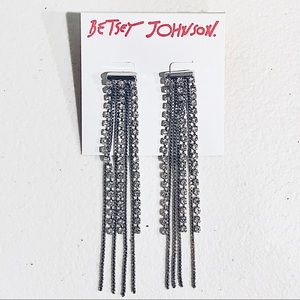 NWT-Auth. Betsey Johnson Silver Chandelier Earring